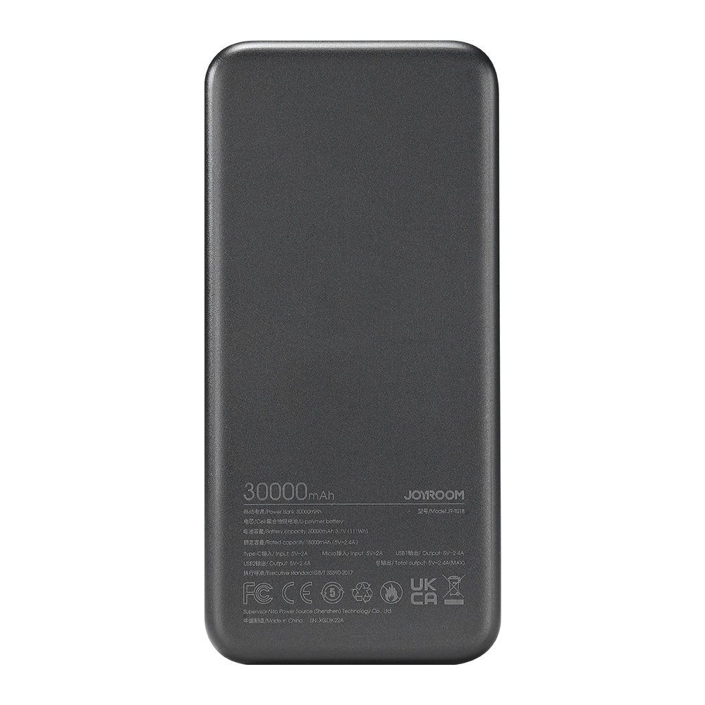 Joyroom JR-T018 Dazzling Series 30000Ah PowerBank 12W με 2 θύρες USB - Black