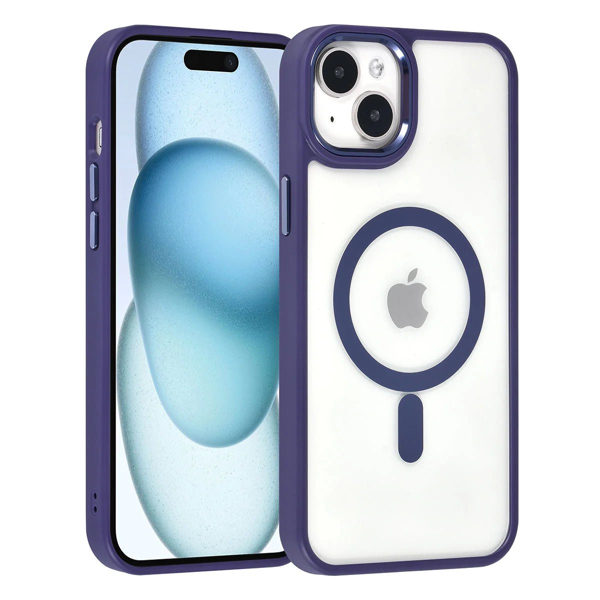 Tuniq iPhone 15 Plus / 14 Plus - MagSafe Σκληρή Θήκη με Πλαίσιο Σιλικόνης - Μοβ Ματ / Διάφανη