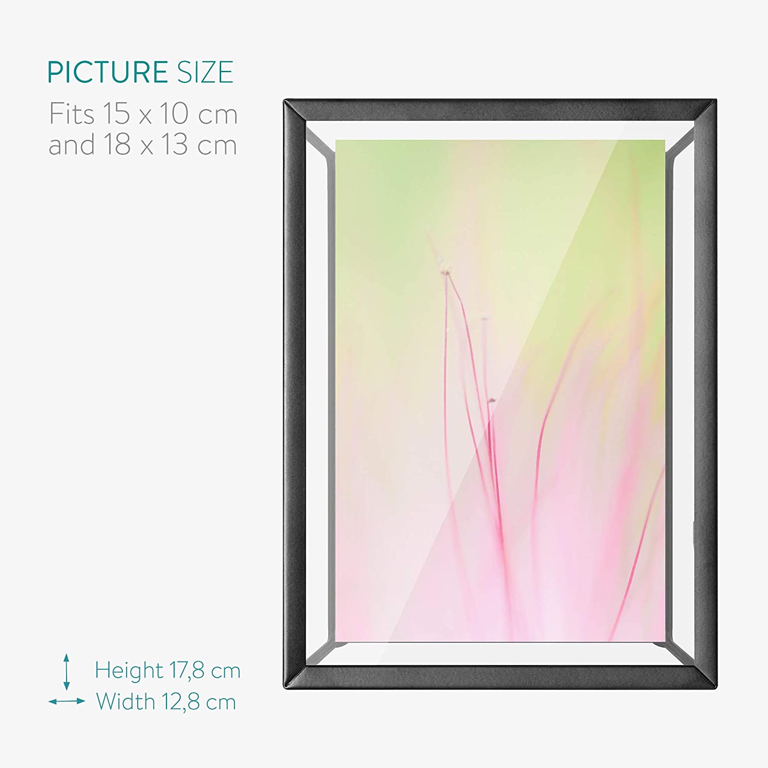 Navaris Σετ με 3 Κορνίζες από Μέταλλο και Γυαλί για Φωτογραφίες 15x10cm και 18x13cm - Μέγεθος M - Black - 50575.2.01