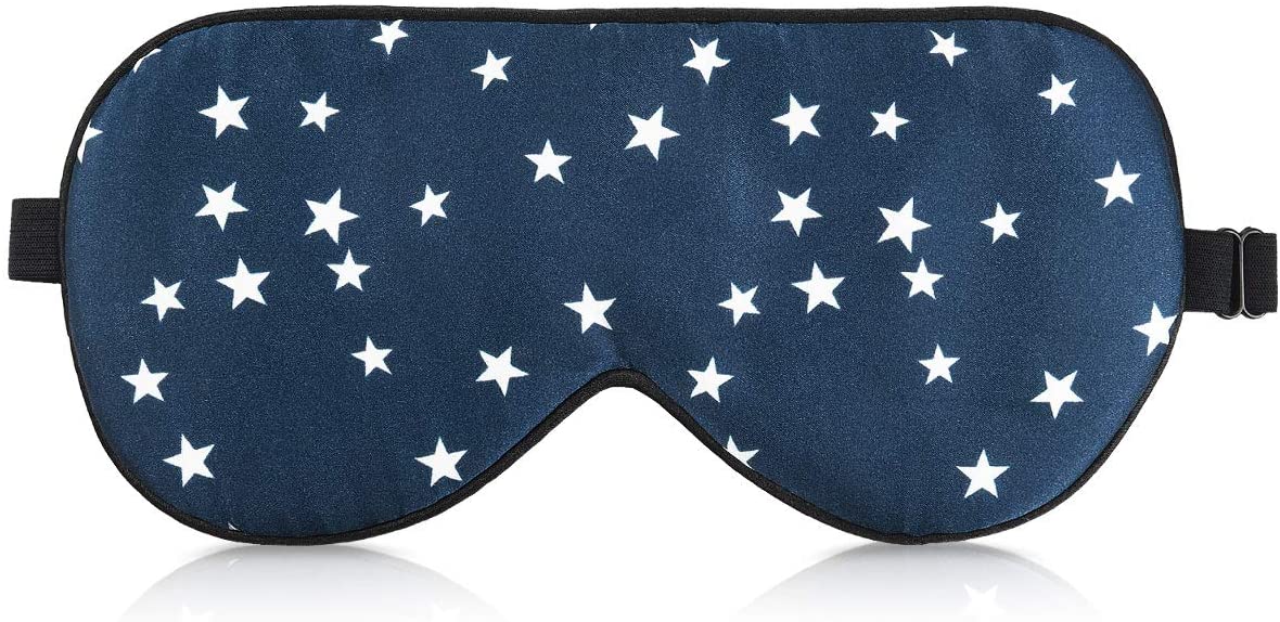 Navaris Silk Eye Mask Blindfold - Μάσκα Ύπνου / Ταξιδιού - Dark Blue / White - 48509.01