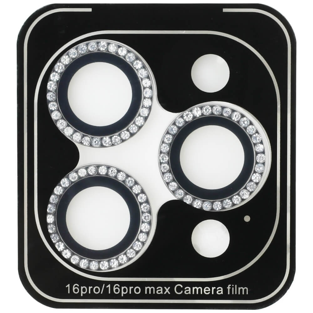 Guess iPhone 16 Pro Max - BP Rhinestone - Σετ με 1 Αντιχαρακτικό Γυαλί Οθόνης και 1 Αντιχαρακτικό Γυαλί για την Κάμερα - Silver