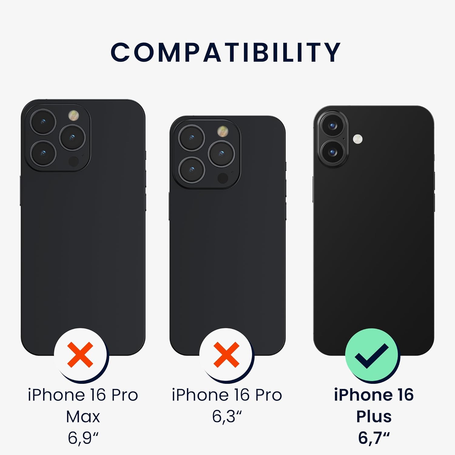 KW iPhone 16 Plus - Σετ με 3 Μεμβράνες Προστασίας Οθόνης - Διάφανες