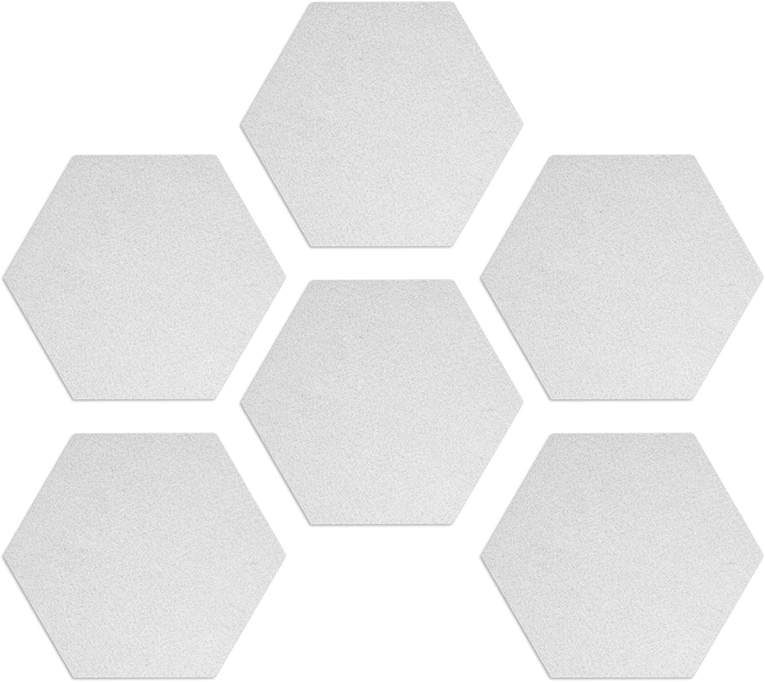 Navaris Hexagon Felt Memo Boards - Σετ με 6 Πλαίσια Ανακοινώσεων και Πινέζες - White - 46230.05