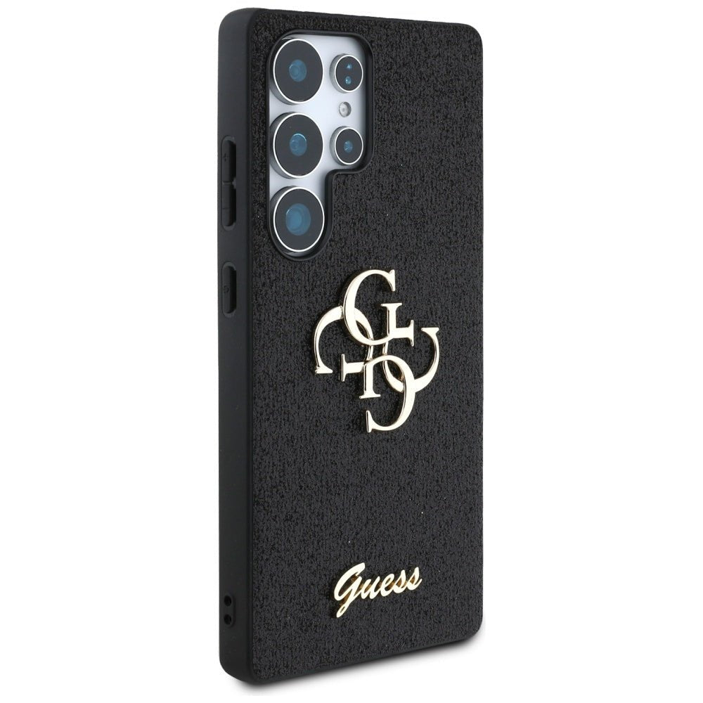 Guess Samsung Galaxy S25 Ultra - Fixed Glitter Big 4G - Σκληρή Θήκη με Πλαίσιο Σιλικόνης - Black - GUHCS25LHG4SGK