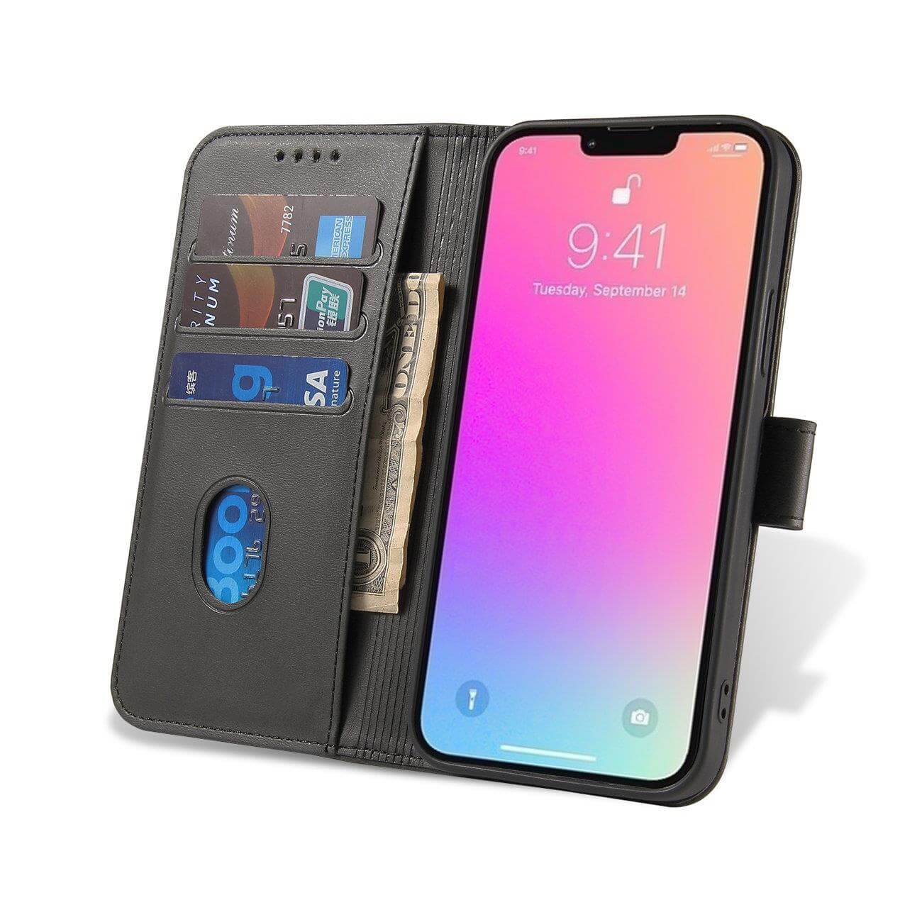 OEM Samsung Galaxy A14 5G Θήκη Πορτοφόλι Stand από Δερματίνη - Black
