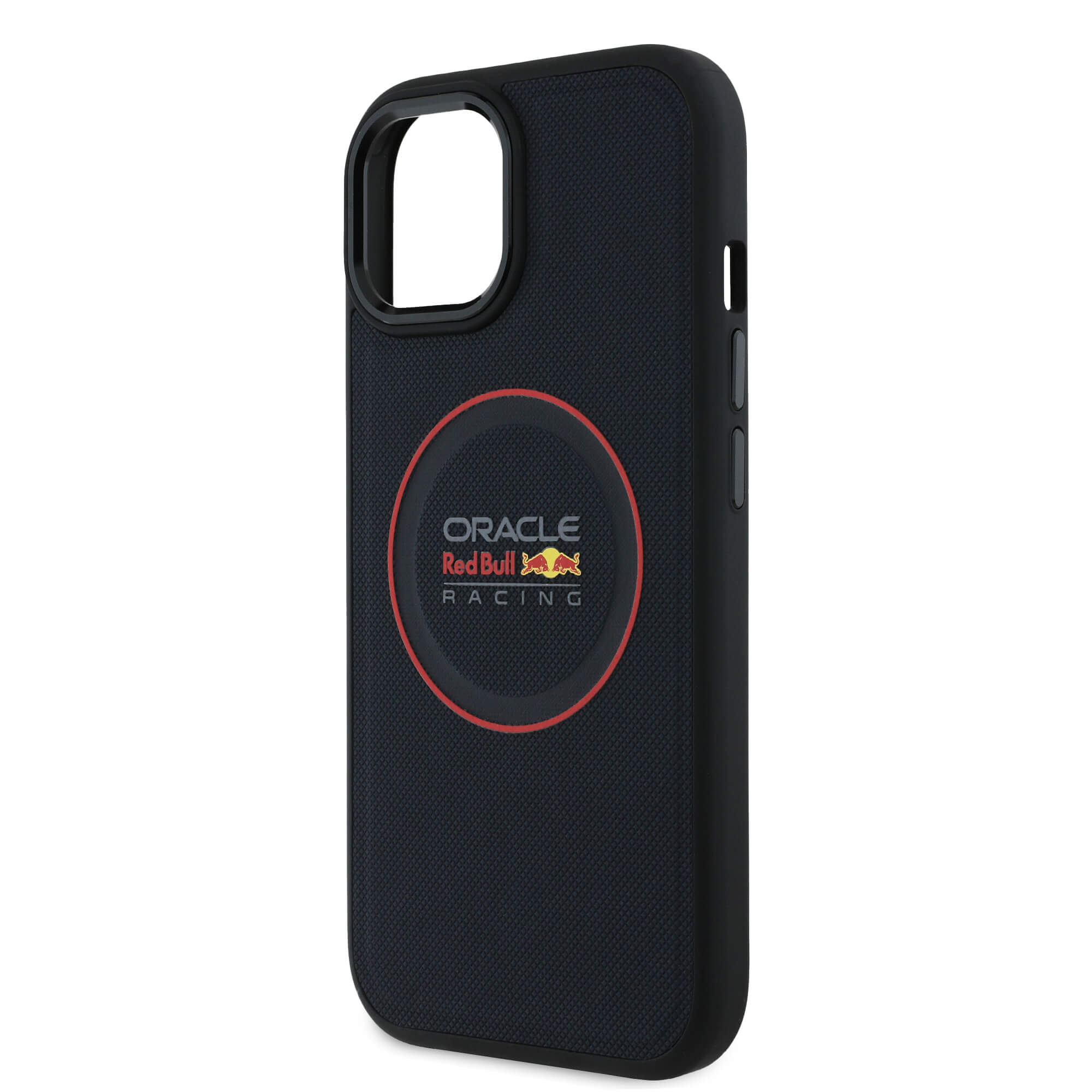 Red Bull iPhone 15 - Leather Red Ring - MagSafe Σκληρή Θήκη με Επένδυση Συνθετικού Δέρματος και Πλαίσιο Σιλικόνης - Navy - RBHMP15S24PUILVR