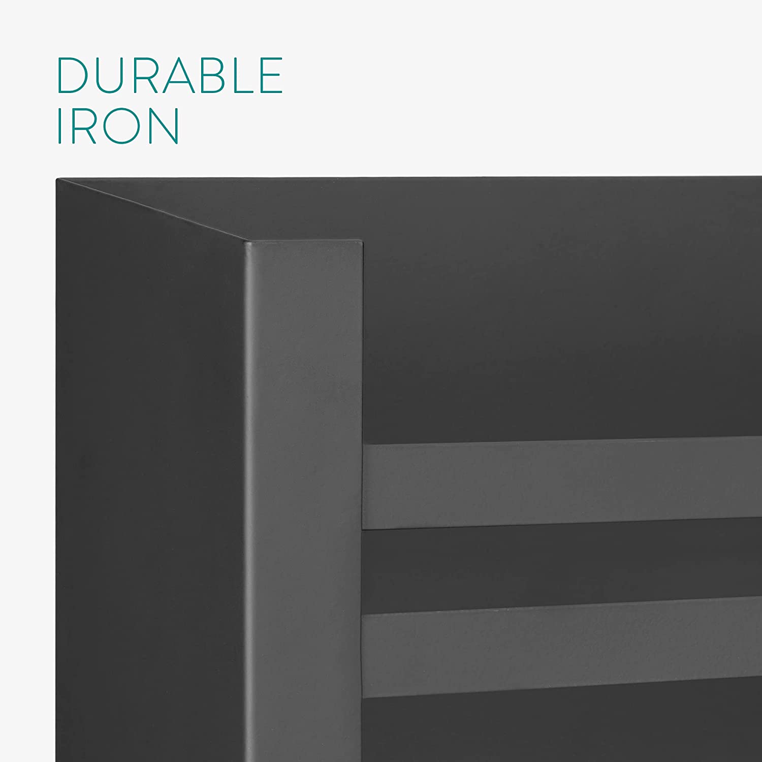 Navaris Σιδερένια Βάση Στήριξης Εφημερίδων και Περιοδικών για Τοίχο - 30 x 27 x 11 cm - Black - 53720.1.01