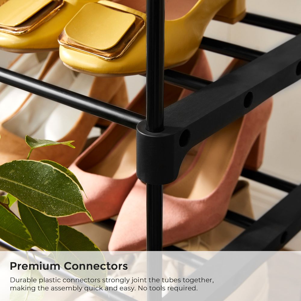 Songmics Μεταλλική Παπουτσοθήκη με 5 Ράφια - 45 x 30 x 89.5 cm - Black - LSA005B02
