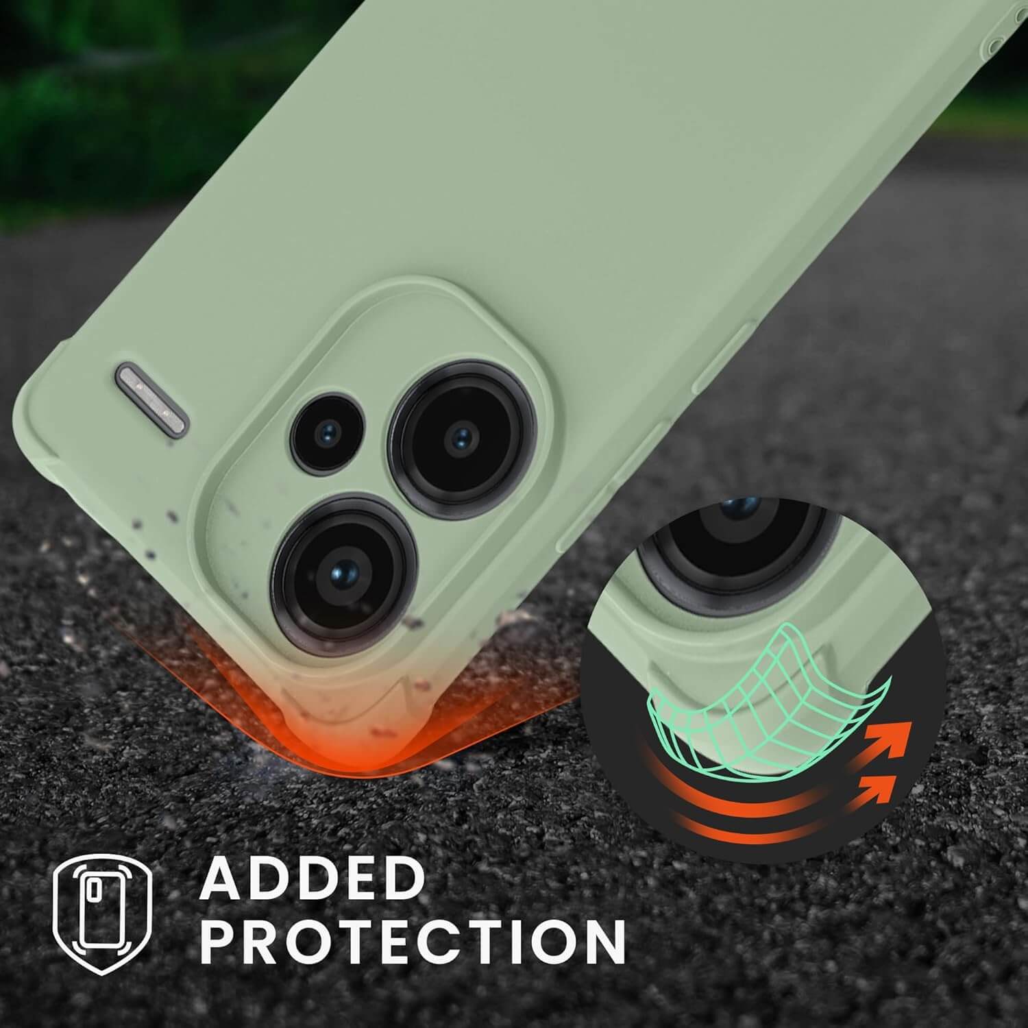 KW Xiaomi Redmi Note 13 Pro+ 5G Θήκη Σιλικόνης TPU με Λουράκι - Grey Green