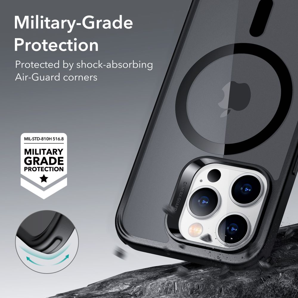 ESR iPhone 14 Pro Classic Hybrid Halolock Σκληρή Θήκη με Πλαίσιο Σιλικόνης και MagSafe - Frosted Black