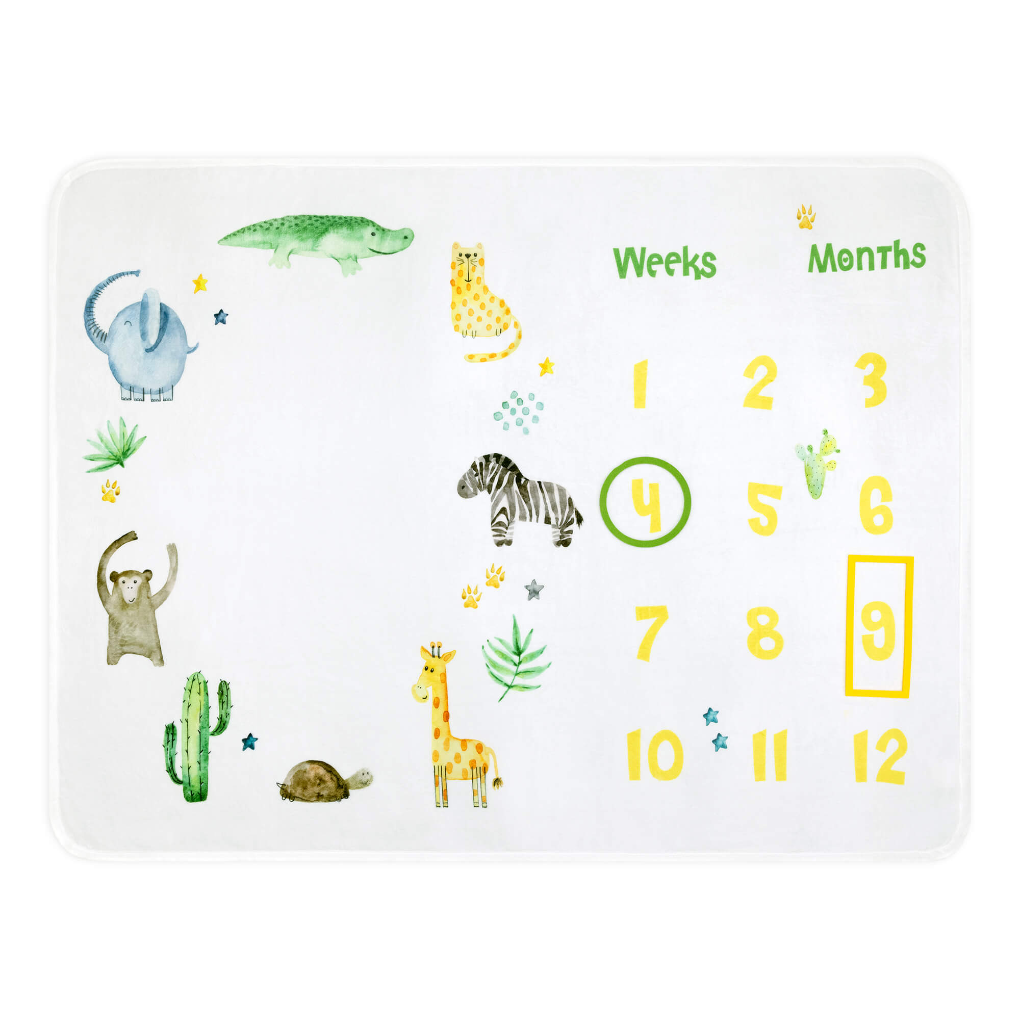 Navaris Βρεφική Κουβέρτα Ορόσημο - Design Animals - White / Multicolor - 54818.01