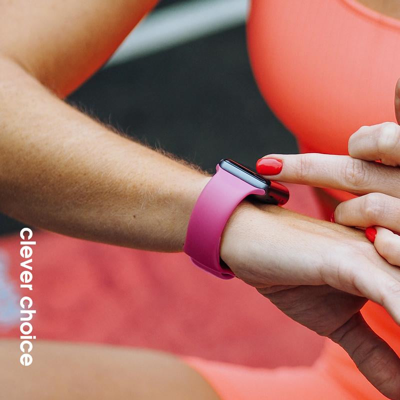 Crong Λουράκι Apple Watch 2/3/4/5/6/7/8/9/10/11 - SE (1/2/3) - 38/40/41/42mm Σιλικόνης - Liquid Strap - Pink