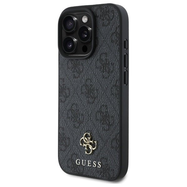 Guess iPhone 16 Pro - 4G Small Classic - MagSafe Θήκη με Επένδυση Συνθετικού Δέρματος - Black - GUHMP16LP4SM4MK