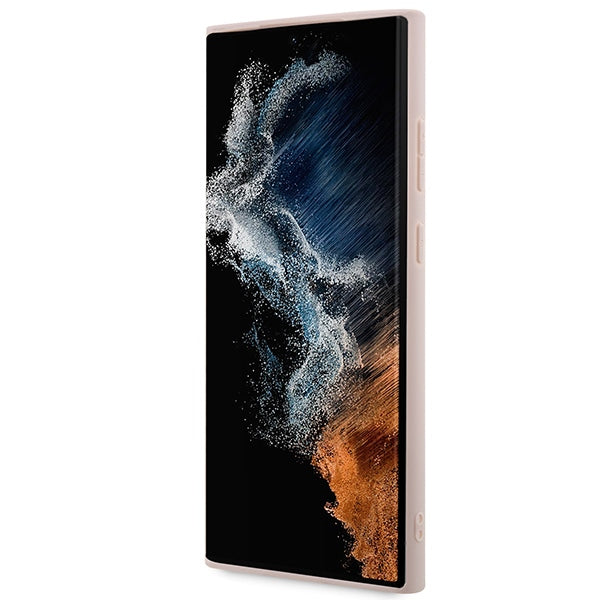 Guess Samsung Galaxy S23 Ultra - 4G Stripe Collection Θήκη με Επένδυση Συνθετικού Δέρματος - Pink - GUHCS23LG4GLPI