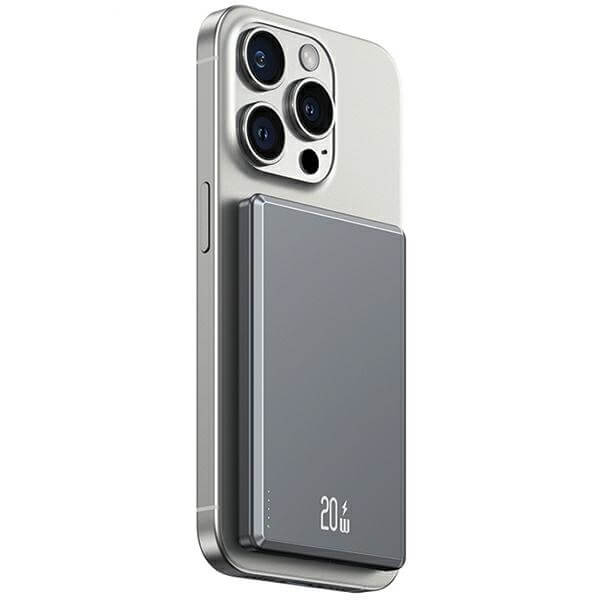 USAMS Inductive Ασύρματο PowerBank με MagSafe 5000mAh 20W - Dark Grey