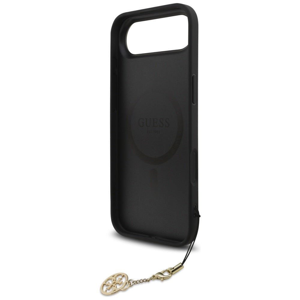 Guess iPhone Air - 4G Charms Collection MagSafe - Θήκη με Επένδυση Συνθετικού Δέρματος - Black - GUHMP17MGF4GCK