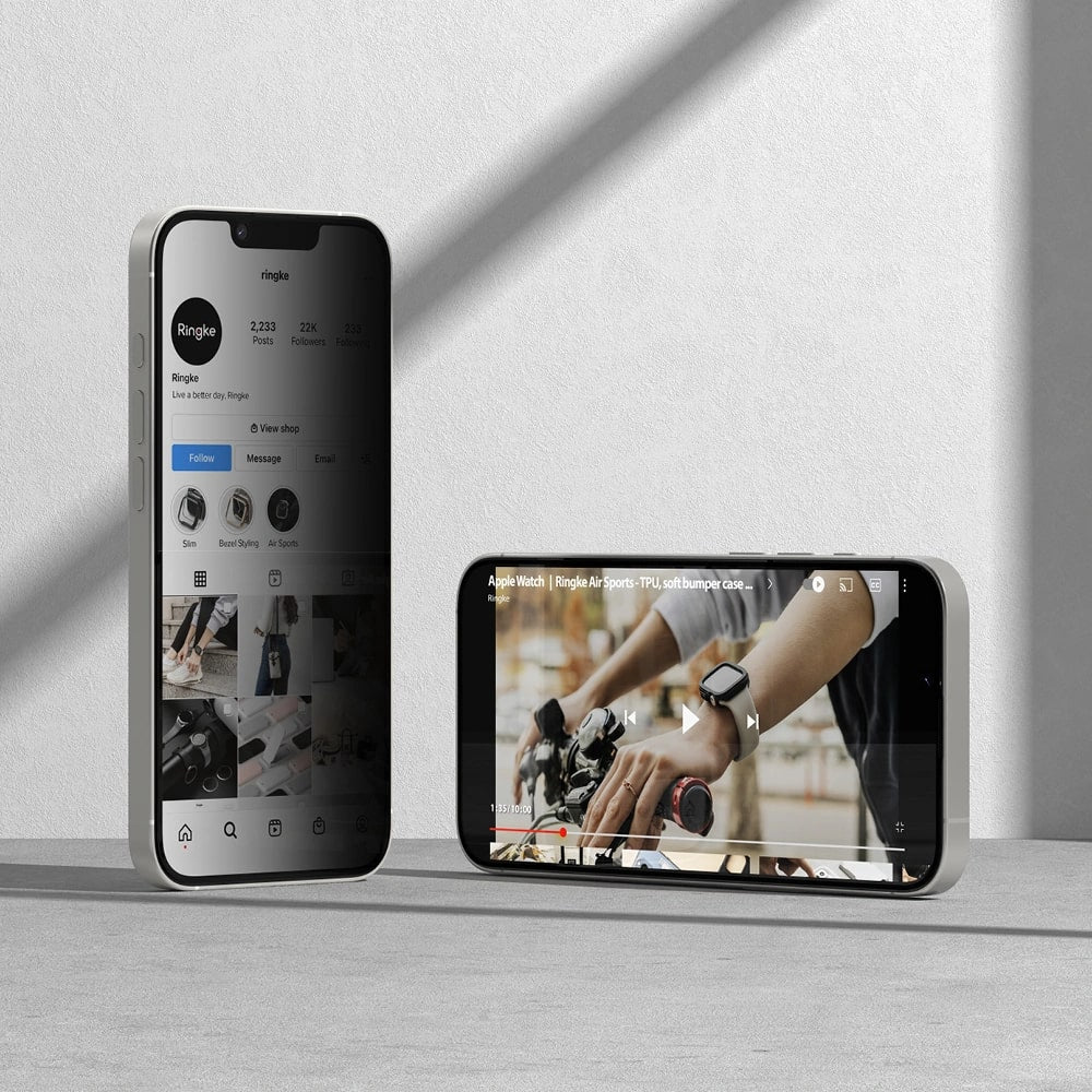 Ringke iPhone 13 / iPhone 13 Pro / iPhone 14 / iPhone 16e Easy Slide 2.5D 9H Privacy Αντιχαρακτικό Γυαλί Οθόνης - 2 Τεμάχια - Privacy