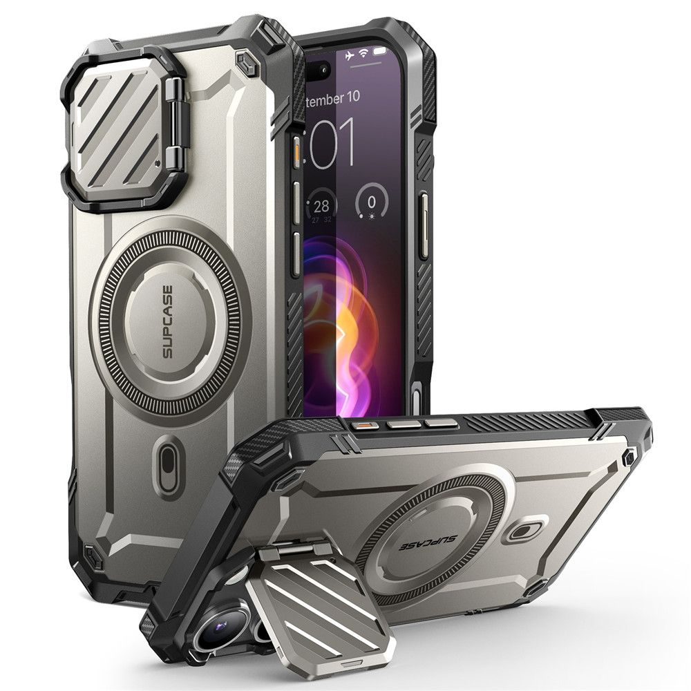 Supcase iPhone 16 Pro Max UB XT Mag Σκληρή Θήκη με Ανοιγόμενο Κάλυμμα Κάμερας / Stand και MagSafe - Titan Grey