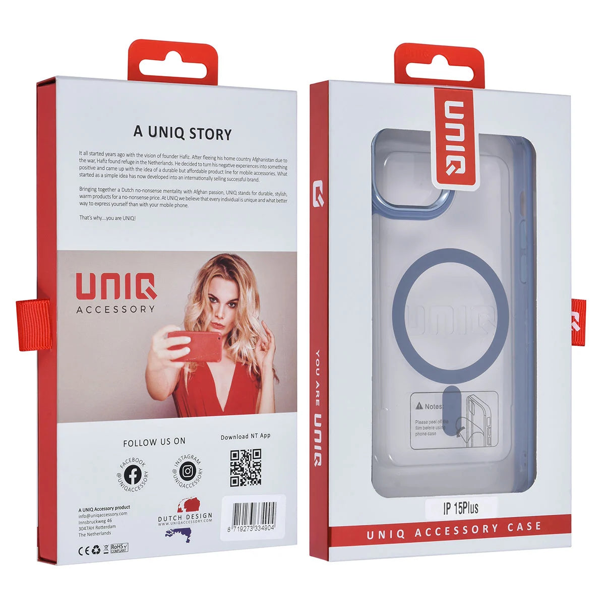 Tuniq iPhone 15 Plus / 14 Plus - MagSafe Σκληρή Θήκη με Πλαίσιο Σιλικόνης - Μπλε Ματ / Διάφανη