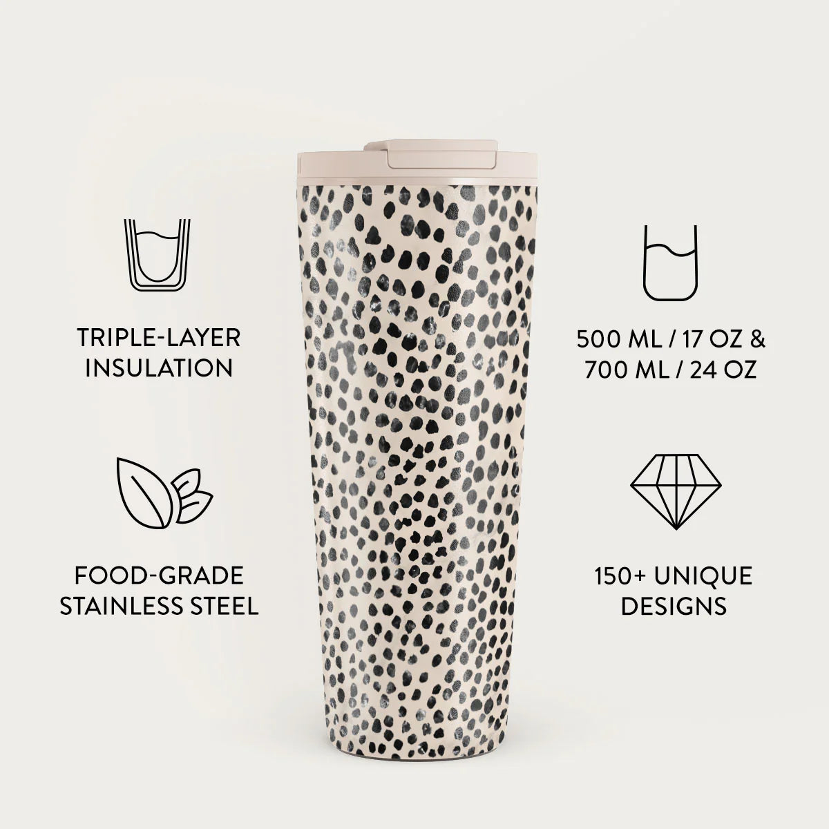 Burga Κούπα Θερμός από Ανοξείδωτο Ατσάλι - Flap Lid - 700ml - Almond Latte