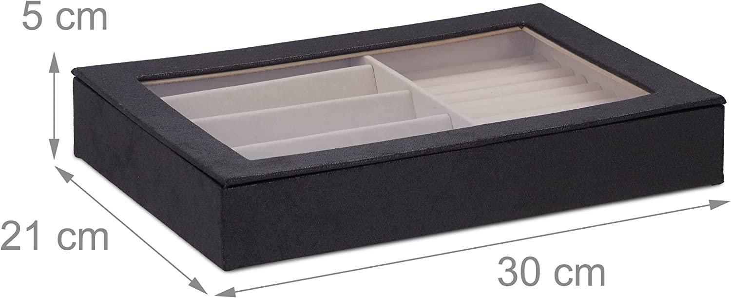 Relaxdays Κουτί Αποθήκευσης Κοσμημάτων - Black - 4052025982881