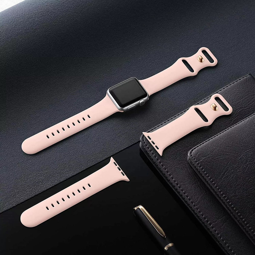 Techsuit W031 Λουράκι Apple Watch 4/5/6/7/8/9/10/11 - SE (1/2/3) - ULTRA (1/2/3) - 44/45/46/49mm Watchband Λαστιχένιο - Light Pink