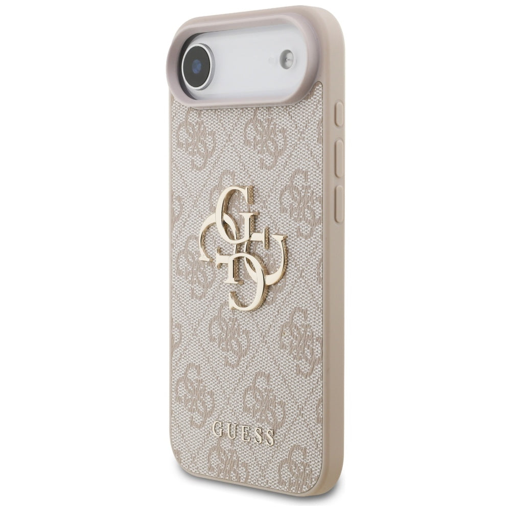 Guess iPhone Air - 4G Big Logo - Σκληρή Θήκη με Πλαίσιο Σιλικόνης και Επένδυση Συνθετικού Δέρματος - Pink - GUHCP17M4GMGPI