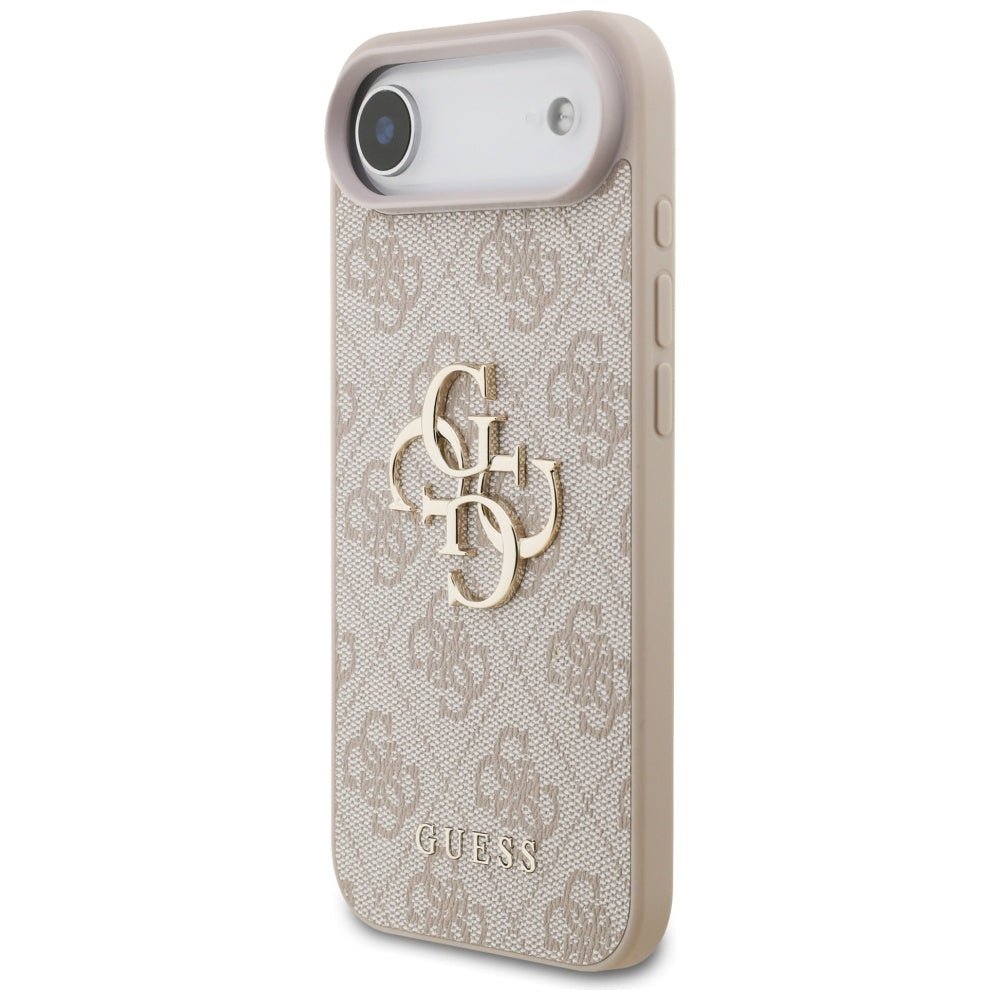 Guess iPhone Air - 4G Big Logo - Σκληρή Θήκη με Πλαίσιο Σιλικόνης και Επένδυση Συνθετικού Δέρματος - Pink - GUHCP17M4GMGPI