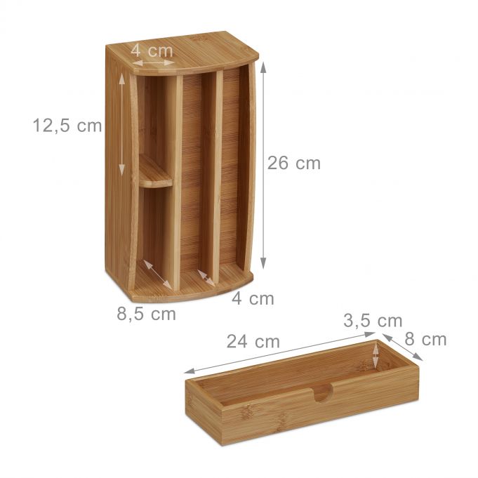 Relaxdays Ξύλινη Βάση Οργάνωσης Γραφείου από Bamboo - Natural - 4052025202477