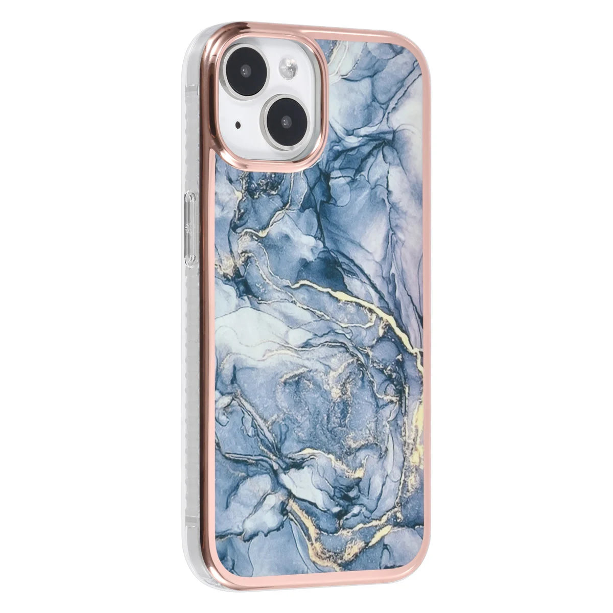 Tuniq iPhone 15 - Σκληρή Θήκη με Πλαίσιο Σιλικόνης - Σχέδιο Μάρμαρο - Σκούρο Γκρί