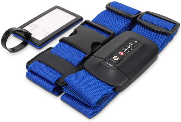 Navaris Ιμάντας Ασφαλείας Αποσκευών με Συνδυασμό TSA - Blue - 51357.04