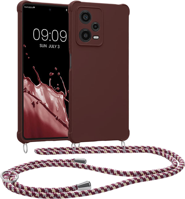 KW Xiaomi Redmi Note 12 Pro Θήκη Σιλικόνης TPU με Λουράκι - Bordeaux Violet - 60719.187