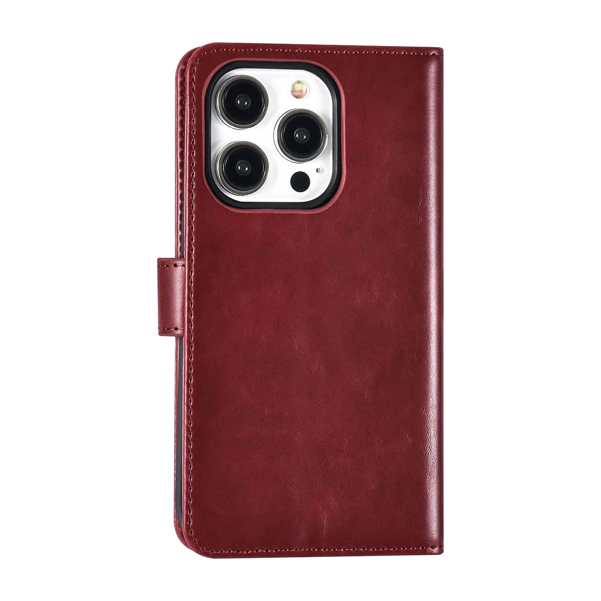 Tuniq iPhone 15 Pro - 2 σε 1 - Θήκη Πορτοφόλι από Δερματίνη με Αποσπώμενη Θήκη - Κόκκινη