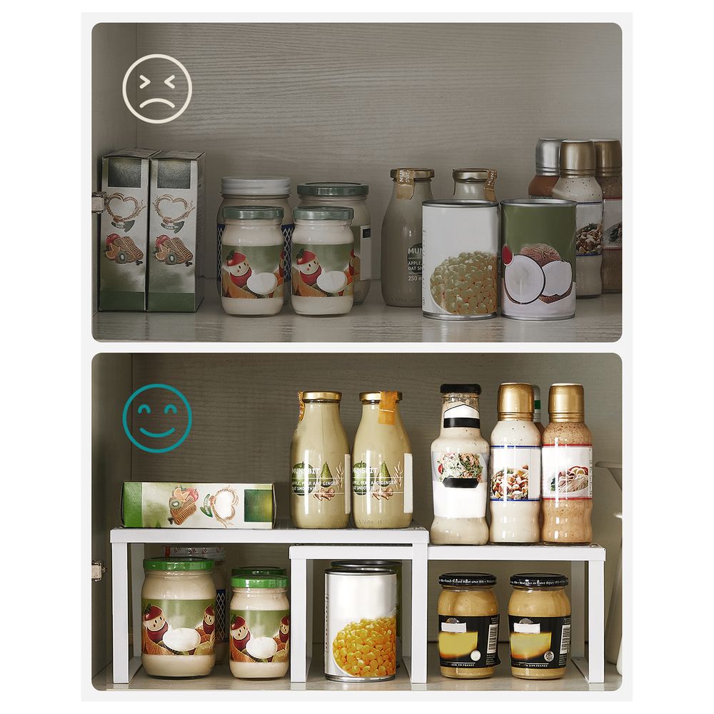 Songmics Σετ με 2 Μεταλλικά Ράφια για τον Πάγκο - White - KCS01WT