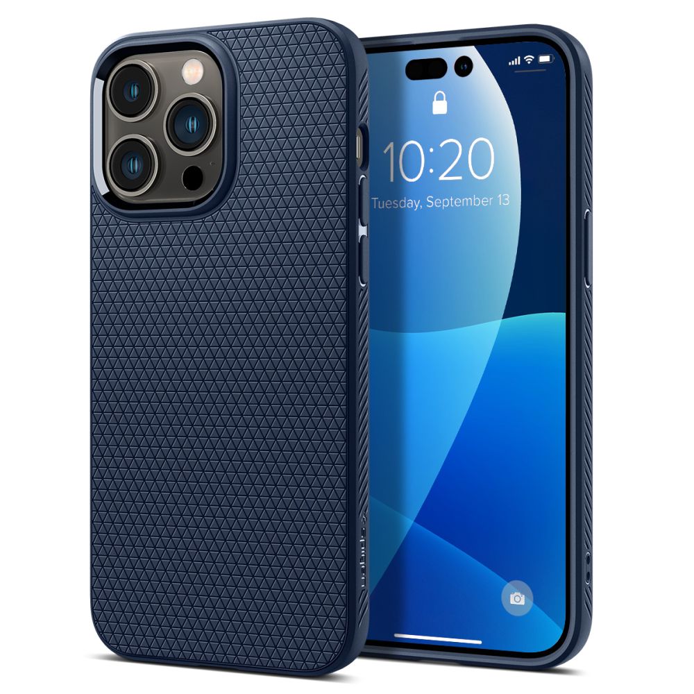 Spigen iPhone 14 Pro Max Liquid Air Θήκη Σιλικόνης - Navy Blue