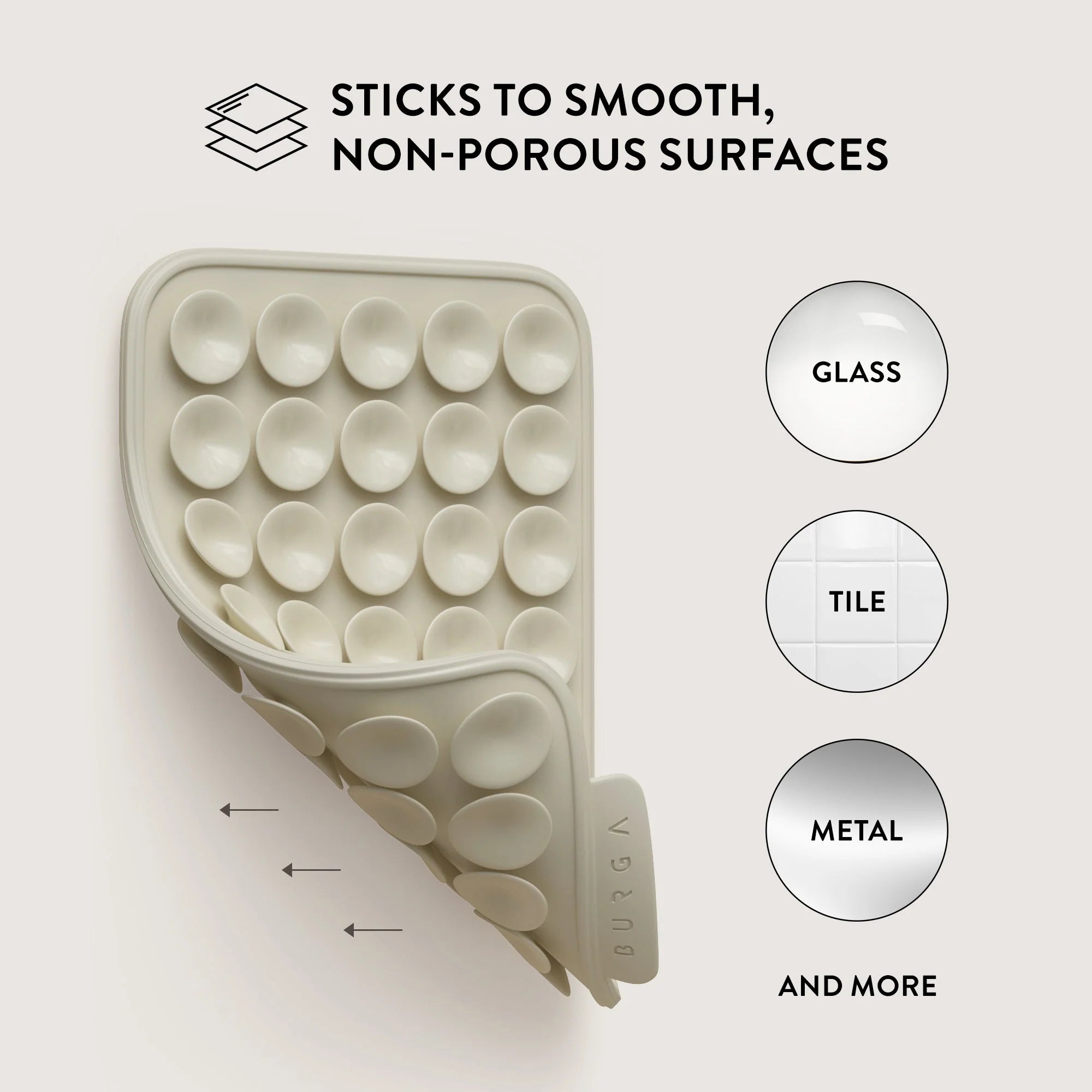 Burga StickPad Αξεσουάρ Στερέωσης Κινητού με Ενσωματωμένες Βεντούζες - Light Gray