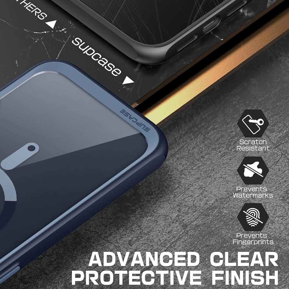 Supcase iPhone 15 Pro - Unicorn Beetle Slim Clear MagSafe Σκληρή Θήκη - Navy