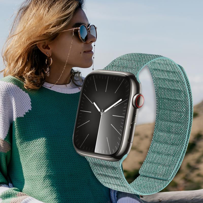 Crong Λουράκι Apple Watch 4/5/6/7/8/9/10/11 - SE (1/2/3) - ULTRA (1/2/3) - 44/45/46/49mm από Νάιλον - Melange - Turquoise Melange