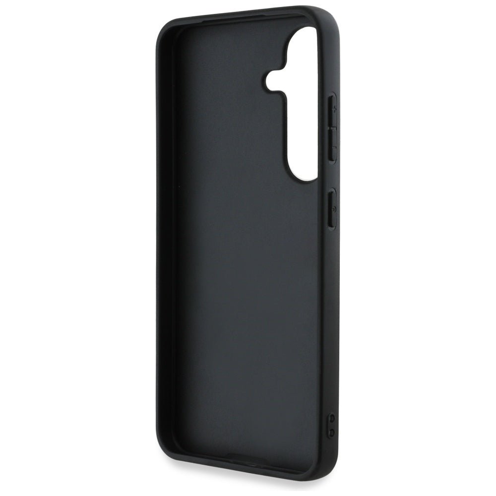 Karl Lagerfeld Samsung Galaxy S25 Plus - Monogram Karl Head Pin - Σκληρή Θήκη με Επένδυση Συνθετικού Δέρματος - Black - KLHCS25MPGKLKIPK