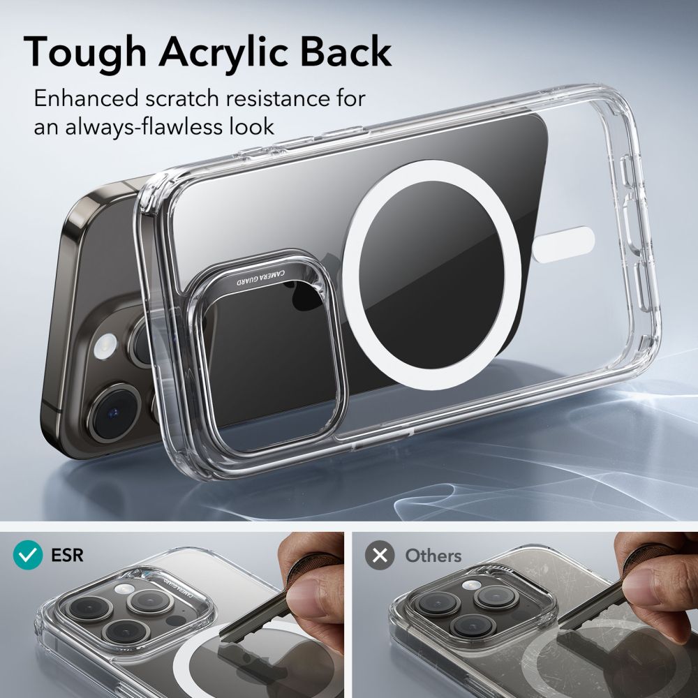 ESR iPhone 15 Pro Classic Hybrid Halolock Σκληρή Θήκη με Πλαίσιο Σιλικόνης και MagSafe - Διάφανη