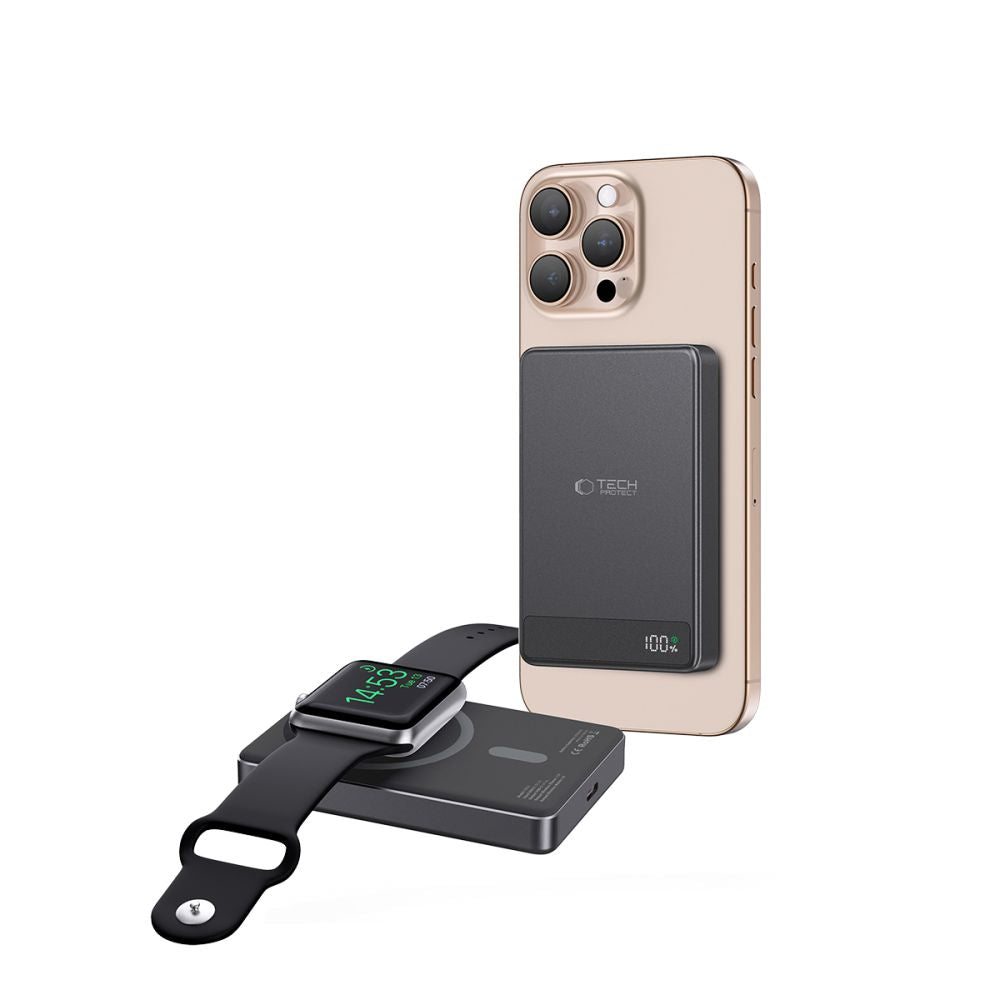 Tech-Protect PB33 Lifemag MagSafe PowerBank Μαγνητικό PowerBank Κινητού 5000 mAh - Black