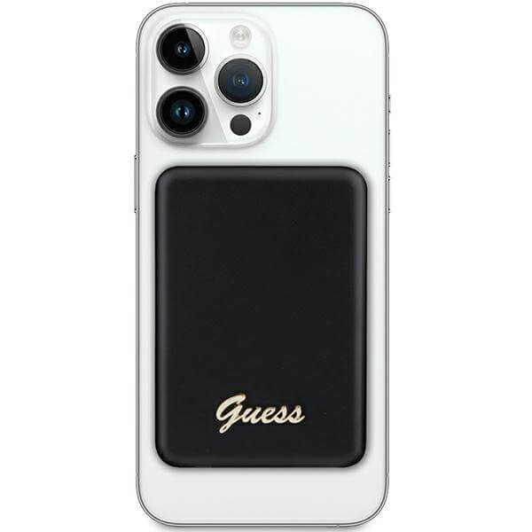 Guess PowerBank 15W - MagSafe Metal Script Logo - 5000 mAh - Black - GUPBM5ALGSGK