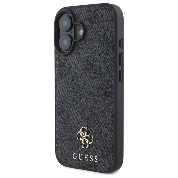 Guess iPhone 16 - 4G Small Classic - MagSafe Θήκη με Επένδυση Συνθετικού Δέρματος - Black - GUHMP16SP4SM4MK