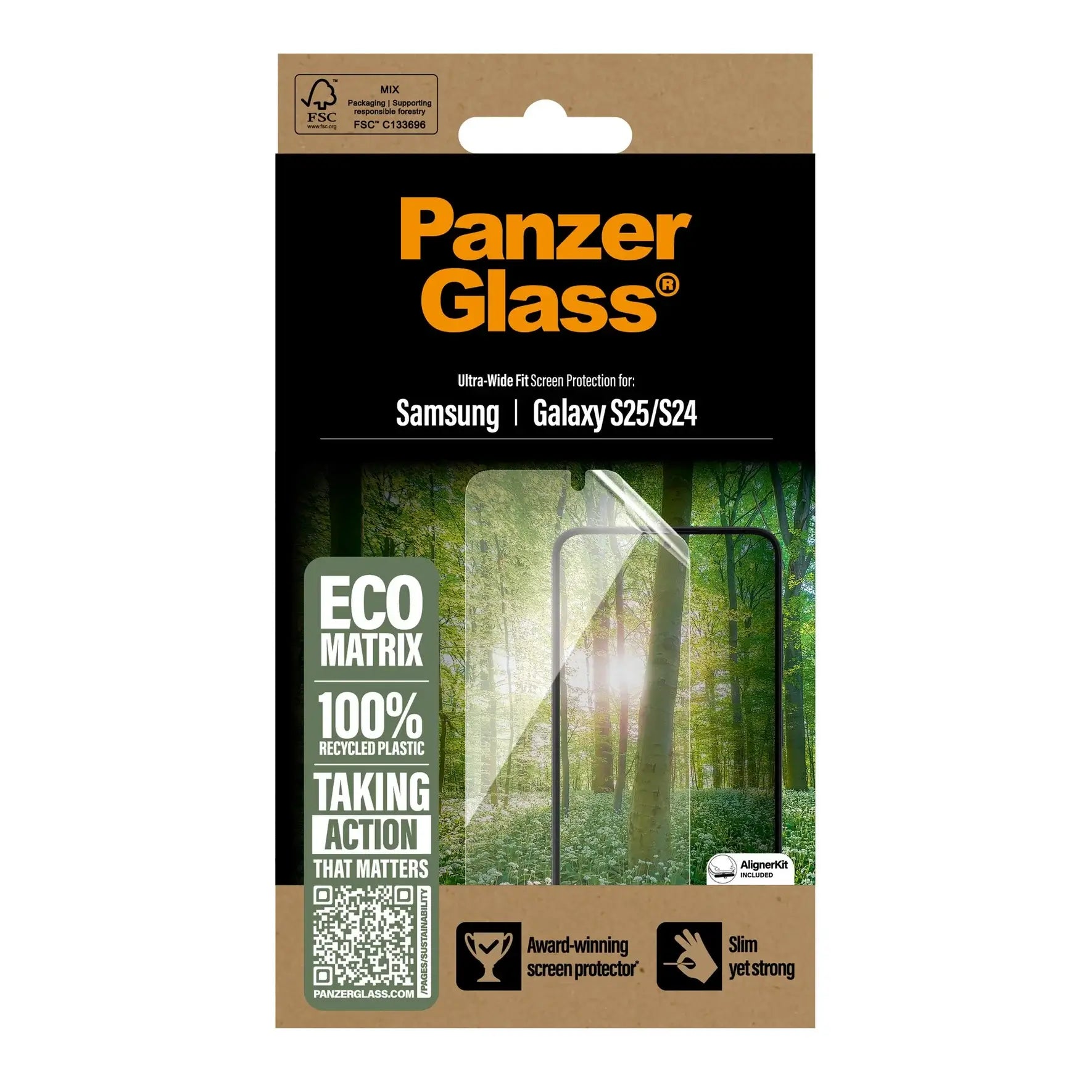 PanzerGlass Samsung Galaxy S24 / S25 Eco Matrix Ultra-Wide Fit Προστατευτική Mεμβράνη Οθόνης - Διάφανη / Black