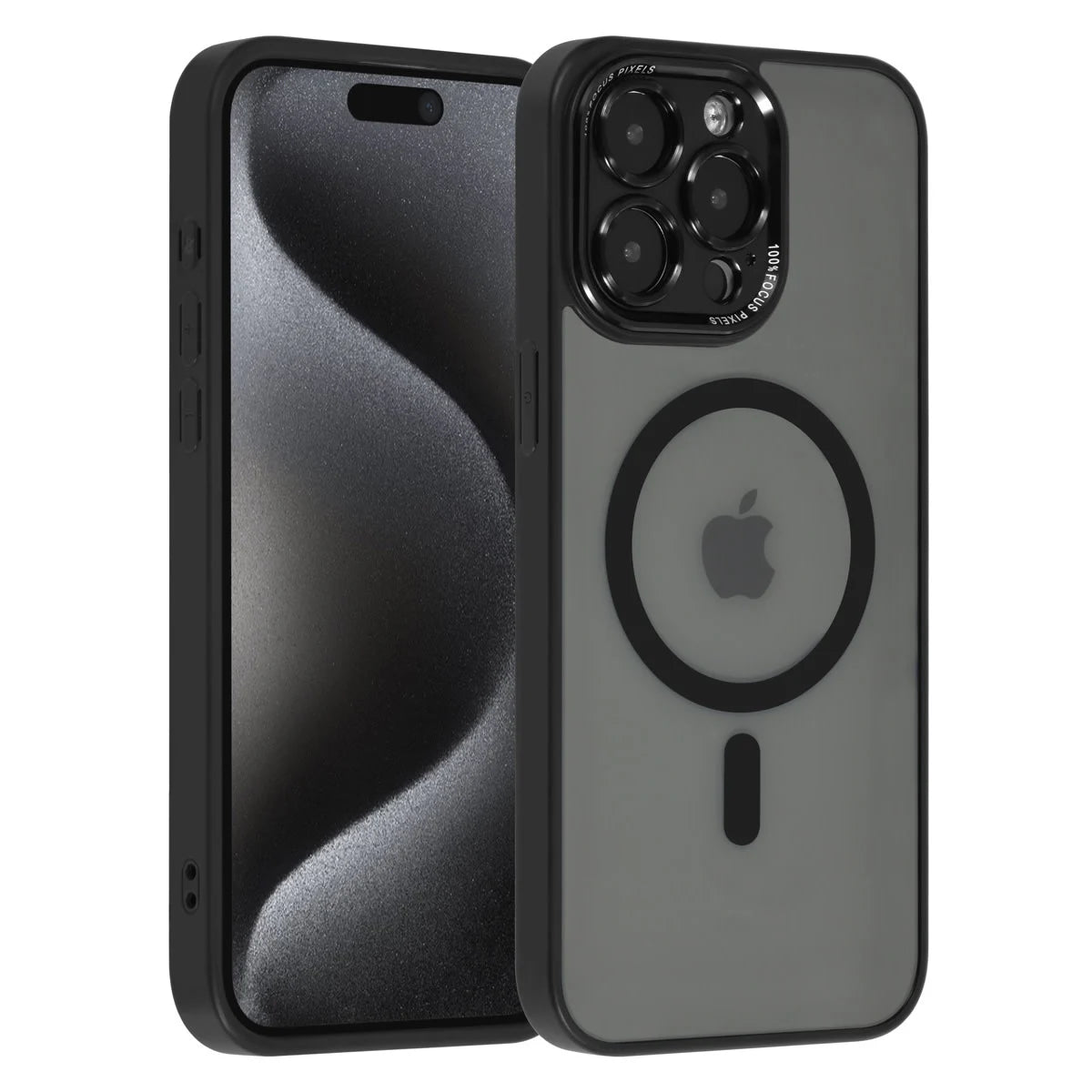 Tuniq iPhone 15 Pro Max - MagSafe Σκληρή Θήκη με Πλαίσιο Σιλικόνης - Μαύρο Ματ