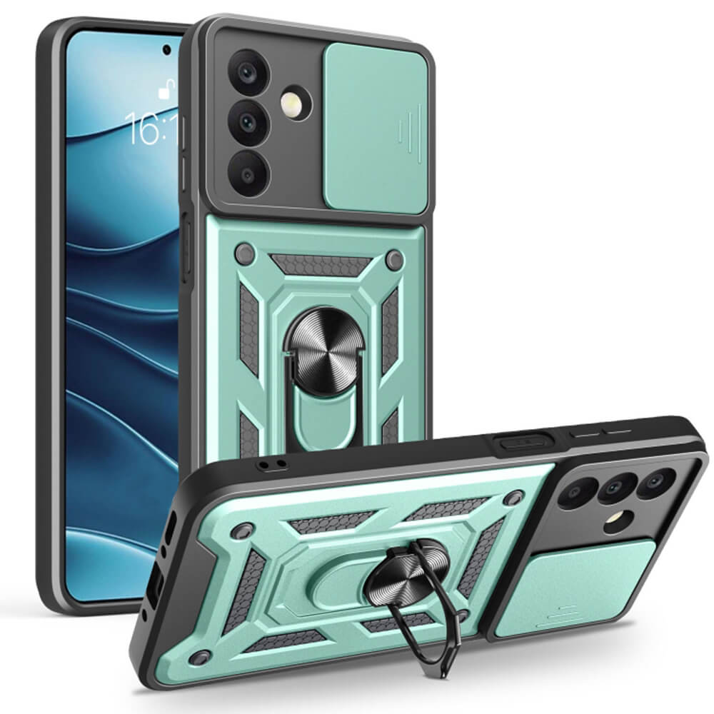 Techsuit Samsung Galaxy A26 5G - CamShield - Σκληρή Θήκη με Προστασία Καμερών και Δαχτυλίδι Συγκράτησης - Green