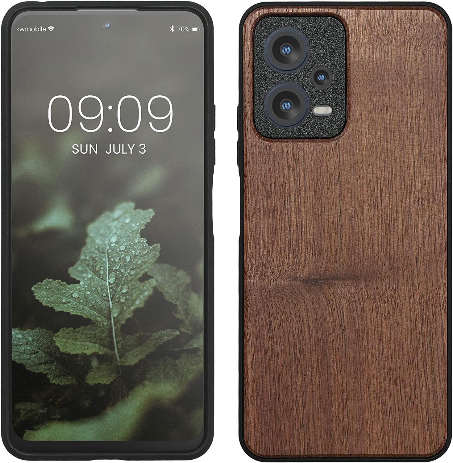 KW Xiaomi Redmi Note 12 5G / Xiaomi Poco X5 5G Θήκη από Φυσικό Ξύλο - Dark Brown - 60890.18