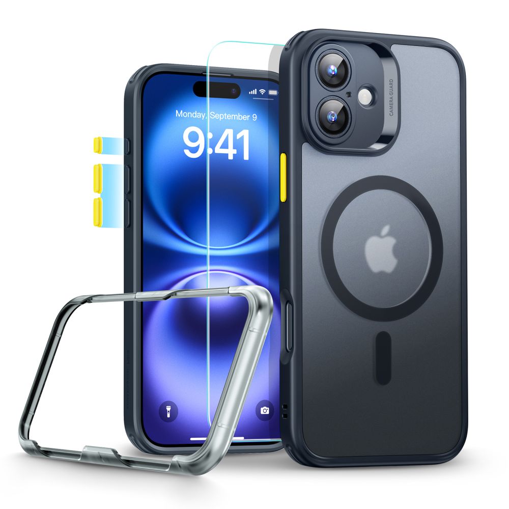 ESR iPhone 16 - Classic Pro Halolock - Σετ με 1 Αντιχαρακτικό Γυαλί Οθόνης και Θήκη MagSafe - Frosted Black