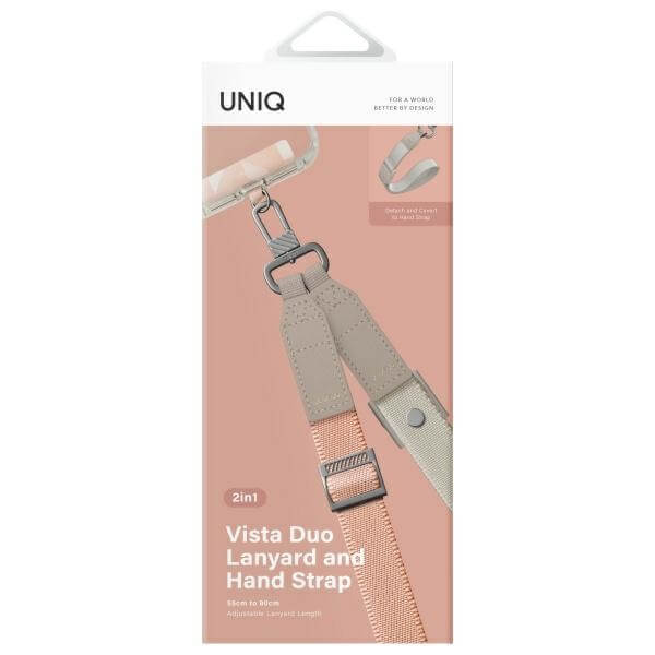 Uniq Vista Universal Phone Lanyard - 2 σε 1 Λουράκι Κινητού - Peach Beige