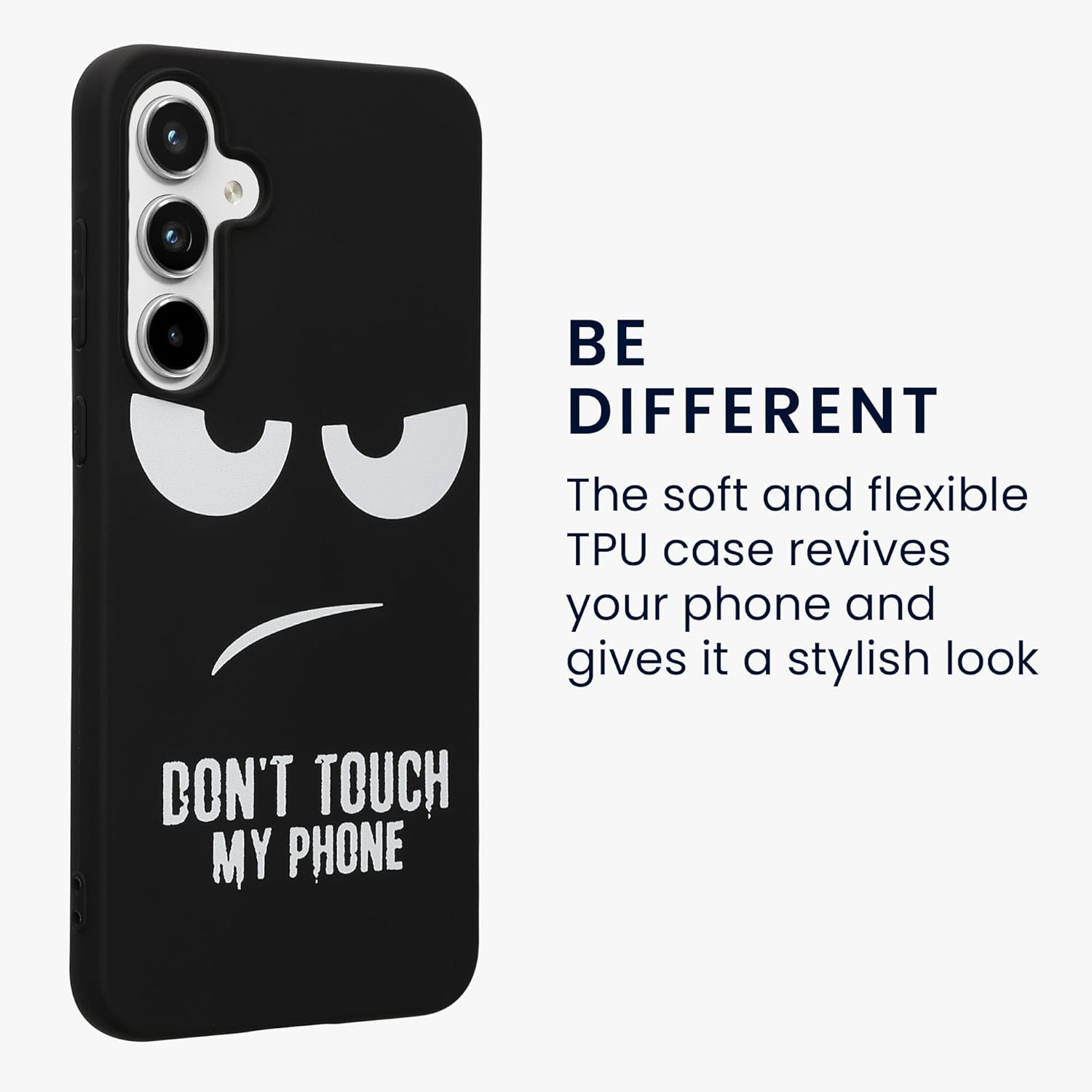 KW Samsung Galaxy A55 5G Θήκη Σιλικόνης Design Don't Touch My Phone - Black / White